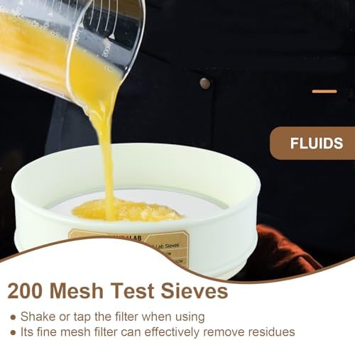 7.9" PVC Lab Sieve, Nylon Mesh, 325 Mesh Screen Sifter - Image 3
