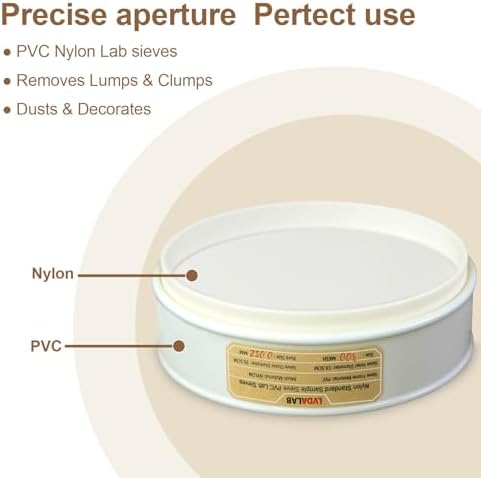 7.9" PVC Lab Sieve, Nylon Mesh, 300 Mesh Screen Sifter - Image 4
