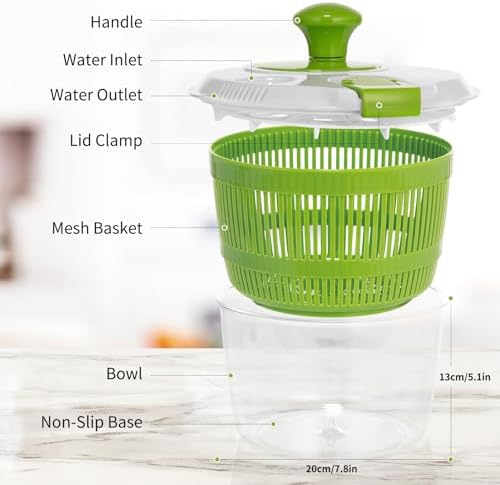 Salad Spinner 3 QT Fruit and Vegetable Washer - Image 4