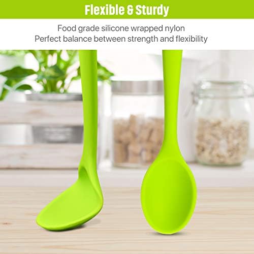 Patelai 4 Pcs Small Silicone Spoons, Dark Red - Image 5