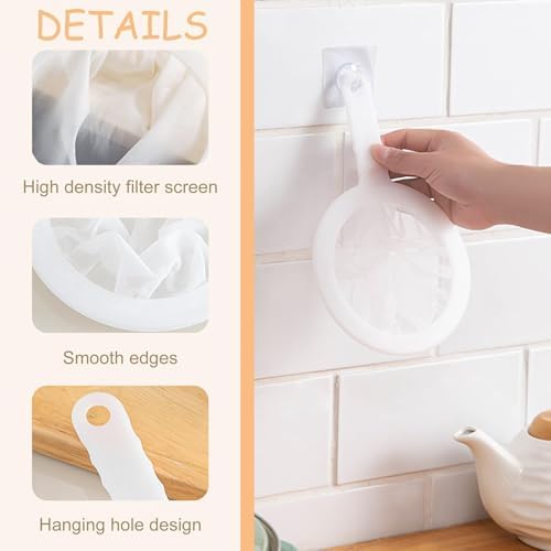 Fine Mesh Strainer with Handle, Nylon Filter Sieve - Image 4