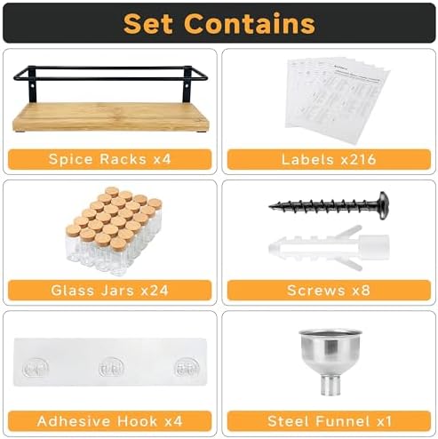 4-Tier Wall Mount Spice Rack Organizer - Image 2