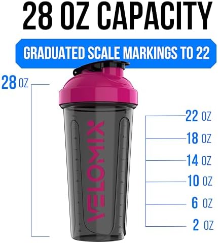 VELOMIX 2 Pack 28oz Protein Shaker Bottle - Image 4