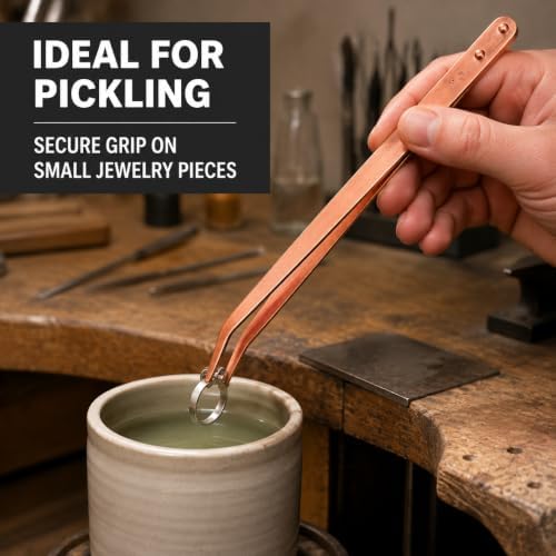 Copper Tongs, 8.5 Inch Curved Tip - Image 5
