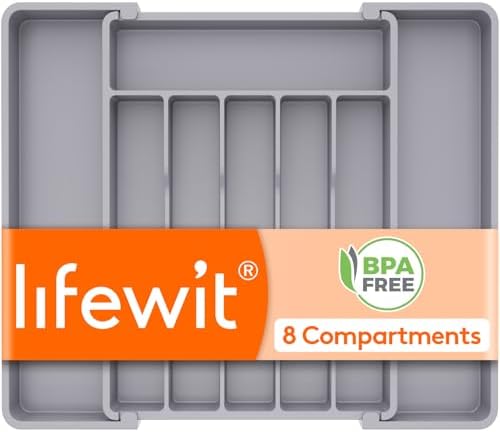 Lifewit Expandable Silverware Drawer Organizer, Kitchen Utensil Tray by Lifewit