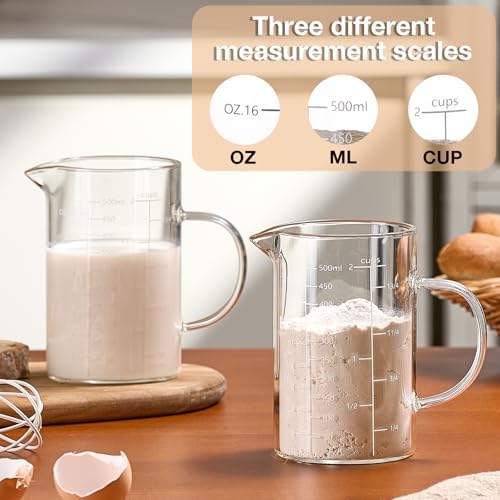 500ML 2 CUP Glass Liquid Measuring Cup - Image 3