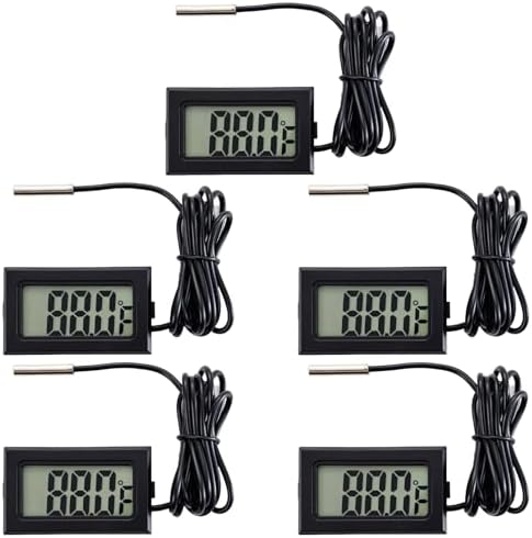 5-Pack Digital LCD Refrigerator Thermometer, Fahrenheit by hiBCTR