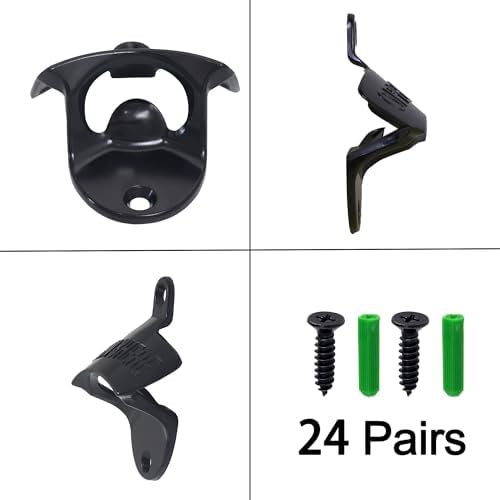 24 PCS Black Wall Mounted Beer Bottle Cap Opener Bulk Rustproof - Image 5