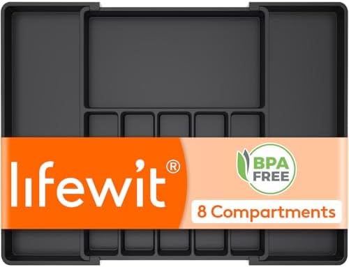 Lifewit Extra Large Silverware Drawer Organizer, Expandable Utensil Tray by Lifewit