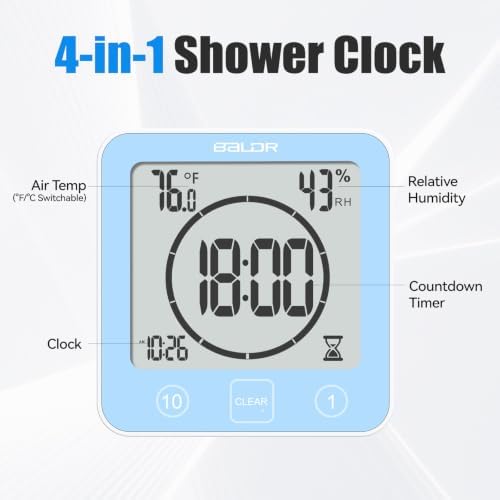 Baldr Shower Clock Waterproof Bathroom Clock - Image 5