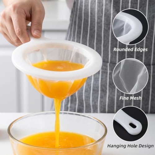 2Pcs Fine Nylon Mesh Strainer, 100/300 Fine Mesh Sieve - Image 3