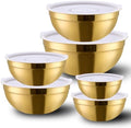 6 Piece Gold Mixing Bowls Set by DINYWOW