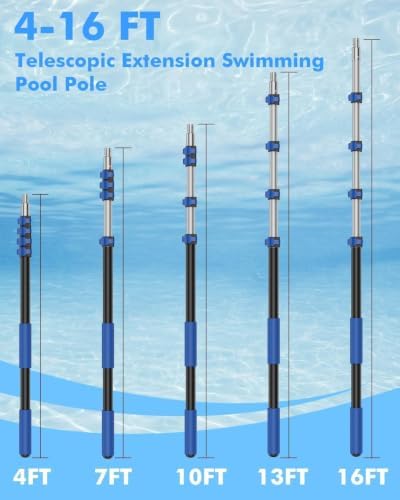 Pool Pole Telescopic 16FT Heavy Duty Upgraded Aluminum, 16 Ft - Image 4