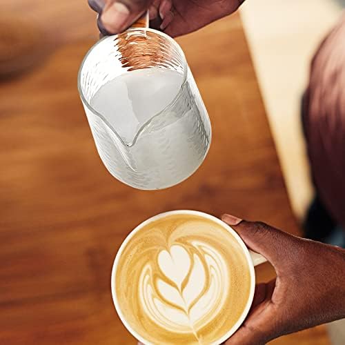 Leinuosen 2 Pcs Glass Milk Pitcher, Small Creamer Pitcher - Image 5