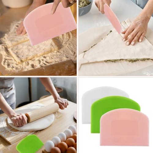 6 Pack Plastic Bench Scraper, Flexible Dough Scraper - Image 2