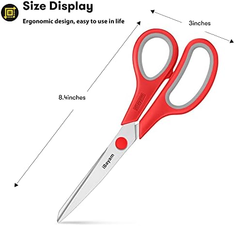 iBayam 8.5" Household Scissors All Purpose 3 Pack - Image 4