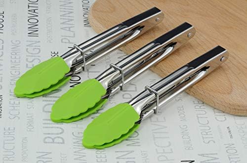 HINMAY 7" Mini Tongs with Silicone Tips - Image 5
