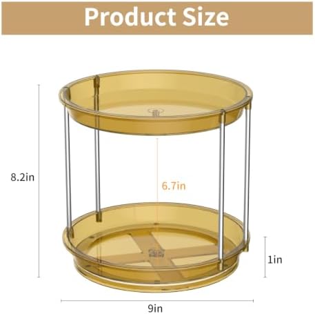 Rotating Makeup Organizer, Perfume Skincare Holder, 2 Tier 9 Inch - Image 3