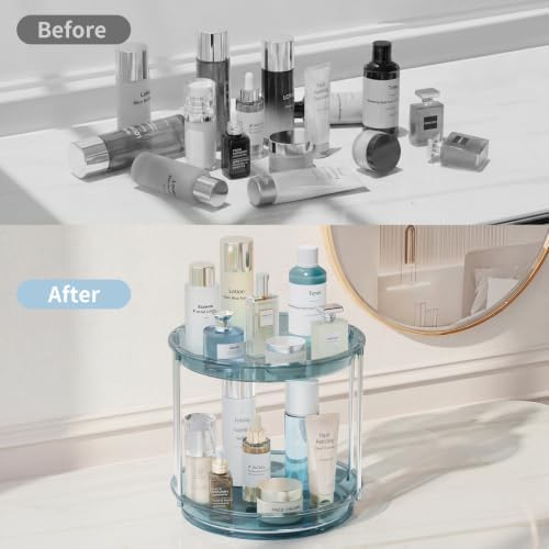 Rotating Makeup Organizer, Perfume Skincare Holder, 2 Tier 9 Inch - Image 4