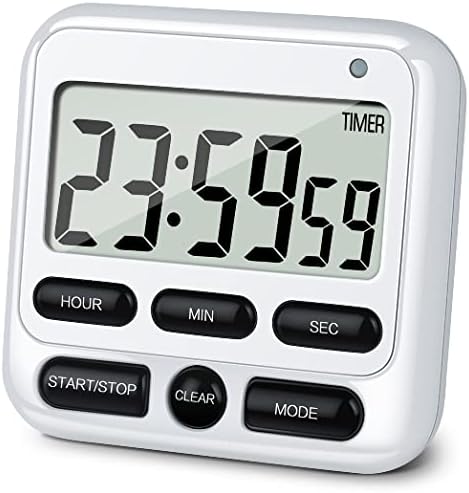 4-in-1 Digital Timer with Count Up/Down, Clock & Alarm, Ring & Silent Modes by KTKUDY
