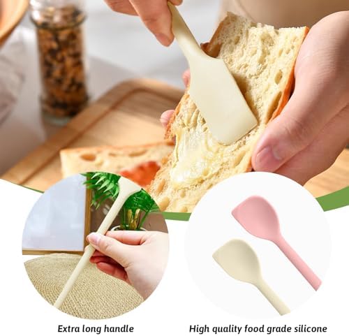 2 Pcs Mini Silicone Spatulas Set Long Handle Silicone Spatula - Image 2