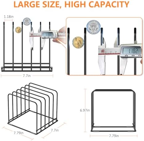 KORRTFID Kitchen Cabinet Organizer, Steel Cookware Holder, Divided Holder - Image 2