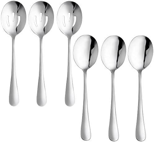 12 PCS Serving Spoons Set, 8.7 Inch Serving Spoon, Slotted Spoons by LayHyand