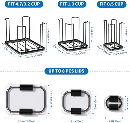 Stackable Food Container Lid Organizer - Image 3