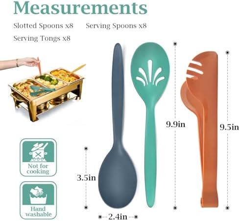 Reusable Plastic Serving Utensils Set of 24, - Image 2