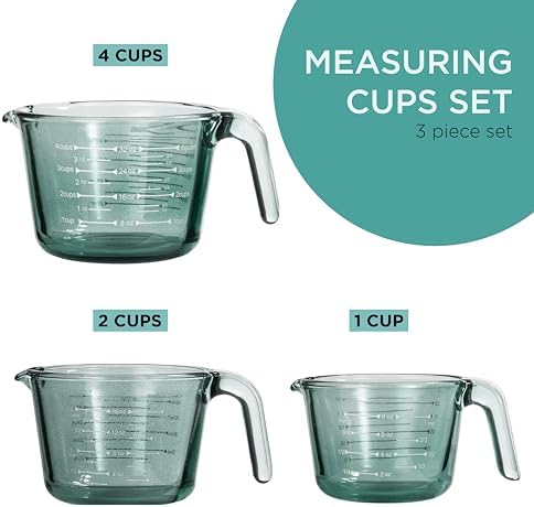 COOK WITH COLOR Glass Measuring Cups - Image 2