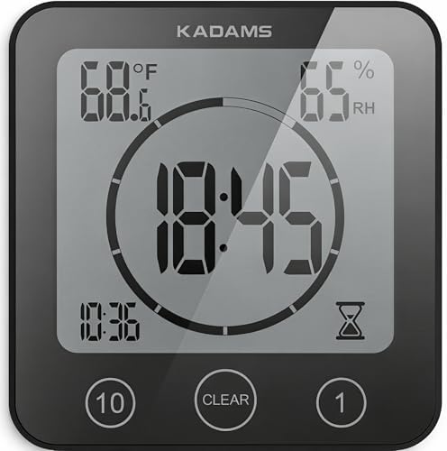 KADAMS Shower Clock Waterproof Bathroom Timer – Digital Wall Clock by KADAMS