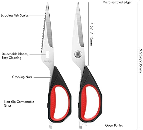 LIVINGO Kitchen Scissors 9.25" All Purpose Poultry Shears 2 Pack - Image 2