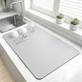 LOPNUR Large Dish Drying Mat for Kitchen Counter, Light Grey by LOPNUR