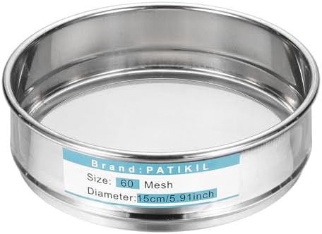 PATIKIL 60 Mesh Lab Sieve, 5.9" Diameter Sifting Screen 304 Stainless Steel by PATIKIL