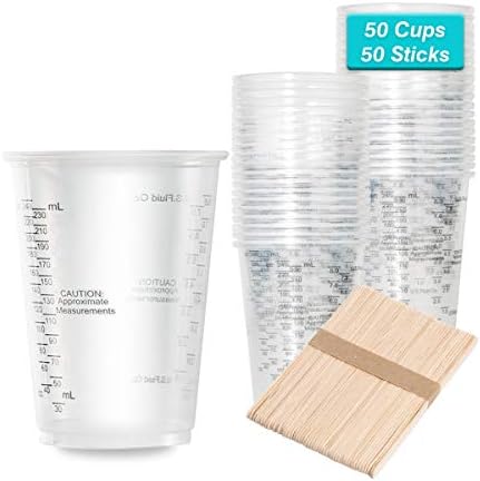 XUXU 50pcs 8oz Graduated Clear Plastic by XUXU