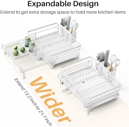 Expandable Dish Drying Rack for Kitchen Counter, Stainless Steel - Image 5