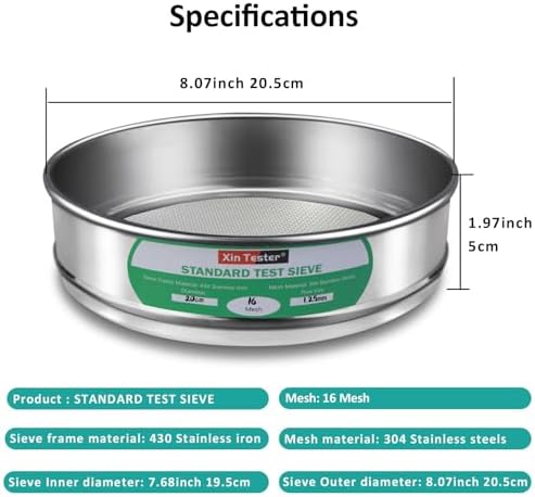 16 mesh Standard Mesh Lab Sieves Laboratory Sample Test Analysis Sieve - Image 2