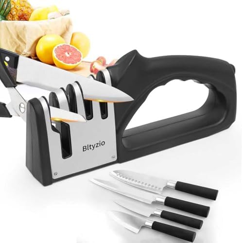 4-in-1 Knife Sharpener for Kitchen Knives & Scissors by Unknown