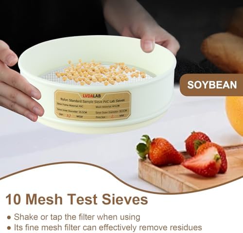 7.9" PVC Lab Sieve, Nylon Mesh, 10 Mesh Screen Sifter - Image 5