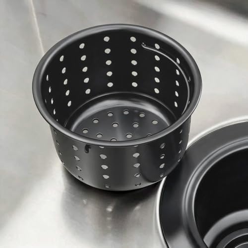 Kitchen Sink Drain Basket Only, Gunmetal Black 3-inch Basket by GZILA