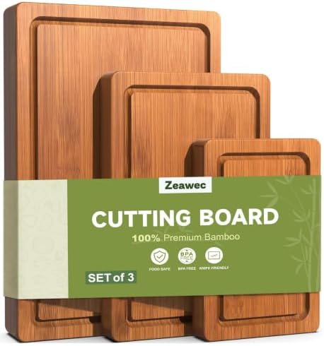 3-Piece Set Deep-Carbonized Bamboo Cutting Board by Unknown