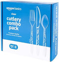 Amazon Basics Disposable Clear Plastic Cutlery Set, Large Combo Pack Forks by AmazonBasics