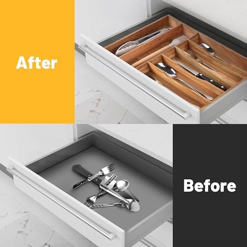 Kitchen Acacia Silverware Organizer - Image 4