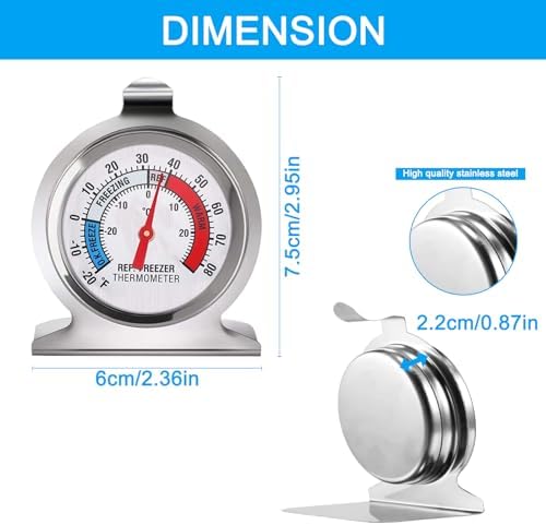 Stainless Steel Fridge Thermometer 4 Pack - Image 3