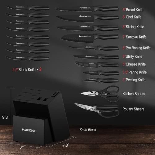 Knife Set, Astercook 21 Pieces Knife Sets - Image 2