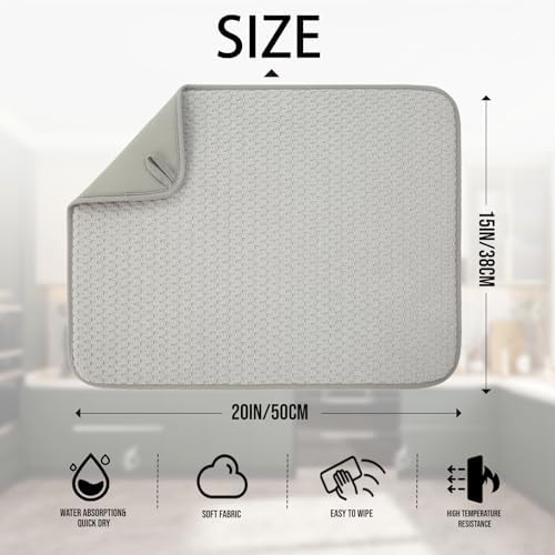 2 Pack Microfiber Dish Drying Mat - Image 3