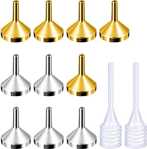 TecUnite 10 Pack Small Metal Funnels by TecUnite