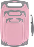 Cutting Boards for Kitchen, Plastic Chopping Board Set of 4 by ROTTOGOON