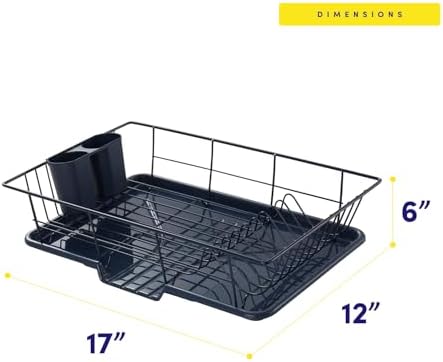 Sweet Home Collection Space-Saving 3-Piece Dish Drainer Rack Set: Efficient - Image 4