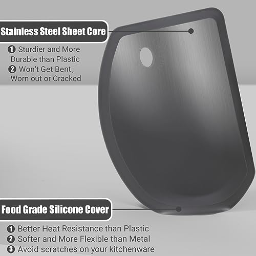 Silicone Dough Scraper with Metal Core Flexible Bowl Scraper Bread Baking - Image 2